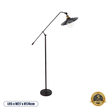 GloboStar® SILENE 01243 Vintage Επιδαπέδιο Φωτιστικό Μονόφωτο 1 x E27 IP20 Μαύρο & Χρυσό Μέταλλο - Μ30 x Π30 x Υ194cm