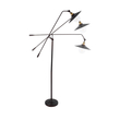 GloboStar® SILENE 01243 Vintage Επιδαπέδιο Φωτιστικό Μονόφωτο 1 x E27 IP20 Μαύρο & Χρυσό Μέταλλο - Μ30 x Π30 x Υ194cm