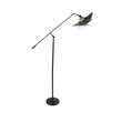 GloboStar® SILENE 01243 Vintage Επιδαπέδιο Φωτιστικό Μονόφωτο 1 x E27 IP20 Μαύρο & Χρυσό Μέταλλο - Μ30 x Π30 x Υ194cm