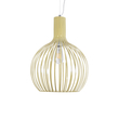 GloboStar® SCANDI 01267 Vintage Κρεμαστό Φωτιστικό Πλέγμα Μονόφωτο 1 x E27 IP20 Μπεζ Μέταλλο - Μ38 x Π38 x Y50cm