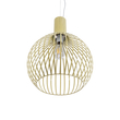 GloboStar® SCANDI 01267 Vintage Κρεμαστό Φωτιστικό Πλέγμα Μονόφωτο 1 x E27 IP20 Μπεζ Μέταλλο - Μ38 x Π38 x Y50cm