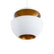 GloboStar® SEVILLE 01268 Μοντέρνο Κρεμαστό Φωτιστικό Ανάρτηση Μονόφωτο 1 x E27 IP20 Λευκό & Χρυσό Μέταλλο - Μ35 x Π35 x Υ35cm
