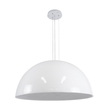 GloboStar® SERENIA 01273 Μοντέρνο Κρεμαστό Φωτιστικό Καμπάνα Μονόφωτο 1 x E27 IP20 Λευκό Μέταλλο με Λευκό Γύψο - Μ90 x Π90 x Y40cm
