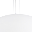 GloboStar® SERENIA 01273 Μοντέρνο Κρεμαστό Φωτιστικό Καμπάνα Μονόφωτο 1 x E27 IP20 Λευκό Μέταλλο με Λευκό Γύψο - Μ90 x Π90 x Y40cm