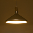 GloboStar® FELICITA 01276 Μοντέρνο Κρεμαστό Φωτιστικό Καμπάνα Μονόφωτο 1 x E27 IP20 Ασημί Μέταλλο με Μπεζ Ξύλο - Μ40 x Π40 x Y30cm