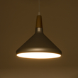 GloboStar® FELICITA 01277 Μοντέρνο Κρεμαστό Φωτιστικό Καμπάνα Μονόφωτο 1 x E27 IP20 Ασημί Μέταλλο με Μπεζ Ξύλο - Μ30 x Π30 x Υ25cm