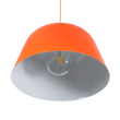 GloboStar® UPVALE 01283 Μοντέρνο Κρεμαστό Φωτιστικό Καμπάνα Μονόφωτο 1 x E27 IP20 Πορτοκαλί & Λευκό Μέταλλο - Μ40 x Π40 x Υ24cm