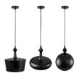GloboStar® ROCKFORD 01287 Μοντέρνο Κρεμαστό Φωτιστικό Καμπάνα Τρίφωτο 3 x E27 IP20 Μαύρο & Χρυσό Μέταλλο - Μ86 x Π86 x Υ30cm