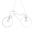 GloboStar® BIKE 01300 Vintage Κρεμαστό Φωτιστικό Φιγούρα Δίφωτο 2 x E27 IP20 Λευκό Μέταλλο - Μ67 x Π3.5 x Υ41cm