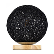 GloboStar® OCEANA 01338 Boho Επιτραπέζιο Φωτιστικό Πορτατίφ Μονόφωτο Μαύρο Ξύλινο Ψάθινο Rattan Φ20 x Υ22cm