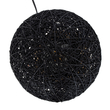 GloboStar® OCEANA 01338 Boho Επιτραπέζιο Φωτιστικό Πορτατίφ Μονόφωτο Μαύρο Ξύλινο Ψάθινο Rattan Φ20 x Υ22cm