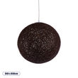 GloboStar® OCEANA 01358 Boho Κρεμαστό Φωτιστικό Μπάλα Μονόφωτο 1 x E27 IP20 Καφέ Σχοινί - Μ40 x Π40 x Υ40cm