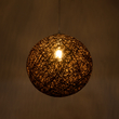 GloboStar® OCEANA 01358 Boho Κρεμαστό Φωτιστικό Μπάλα Μονόφωτο 1 x E27 IP20 Καφέ Σχοινί - Μ40 x Π40 x Υ40cm