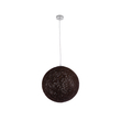 GloboStar® OCEANA 01358 Boho Κρεμαστό Φωτιστικό Μπάλα Μονόφωτο 1 x E27 IP20 Καφέ Σχοινί - Μ40 x Π40 x Υ40cm