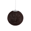 GloboStar® OCEANA 01358 Boho Κρεμαστό Φωτιστικό Μπάλα Μονόφωτο 1 x E27 IP20 Καφέ Σχοινί - Μ40 x Π40 x Υ40cm