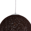 GloboStar® OCEANA 01358 Boho Κρεμαστό Φωτιστικό Μπάλα Μονόφωτο 1 x E27 IP20 Καφέ Σχοινί - Μ40 x Π40 x Υ40cm