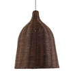 GloboStar® BAHAMAS 01367 Boho Κρεμαστό Φωτιστικό Καμπάνα Μονόφωτο 1 x E27 IP20 Καφέ Ξύλο - Μ30 x Π30 x Υ40cm