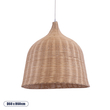 GloboStar® BAHAMAS 01370 Boho Κρεμαστό Φωτιστικό Καμπάνα Μονόφωτο 1 x E27 IP20 Μπεζ Ξύλο - Μ60 x Π60 x Υ60cm