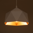 GloboStar® HEXAGON 01377 Μοντέρνο Κρεμαστό Φωτιστικό Καμπάνα Μονόφωτο 1 x E27 IP20 Λευκό & Χρυσό Μέταλλο - Μ21,5 x Π21,5 x Y15cm