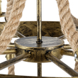 GloboStar® BAVARIAN 01405 Vintage Κρεμαστό Φωτιστικό Ανάρτηση Πολύφωτο 8 x E14 IP20 Μπρούτζινο Μέταλλο με Μπεζ Σχοινί - Μ87 x Π87 x Y80cm