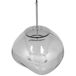 GloboStar® DIXAR 01464 Μοντέρνο Κρεμαστό Φωτιστικό Μπάλα Μονόφωτο 1 x E27 IP20 Ασημί Γυαλί - Μ36 x Π36 x Υ45cm