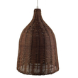 GloboStar® BAHAMAS 01367 Boho Κρεμαστό Φωτιστικό Καμπάνα Μονόφωτο 1 x E27 IP20 Καφέ Ξύλο - Μ30 x Π30 x Υ40cm