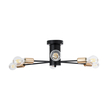 GloboStar® OLINDA 01384 Μοντέρνο Φωτιστικό Οροφής Πλέγμα Πολύφωτο 6 x E27 IP20 Μαύρο & Χάλκινο - Μέταλλο Μ60 x Π60 x Υ20cm