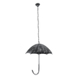 GloboStar® UMBRELLA 01407 Vintage Κρεμαστό Φωτιστικό Φιγούρα Πολύφωτο 5 x E27 IP20 Ασημί Μέταλλο - Μ60 x Π60 x Y65cm