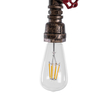 GloboStar® SPIGOT 01413 Vintage Κρεμαστό Φωτιστικό Ανάρτηση Μονόφωτο 1 x E27 IP20 Χάλκινο & Κόκκινο Μεταλλο - Μ5 x Π5 x Y20cm
