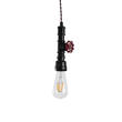 GloboStar® SPIGOT 01415 Vintage Κρεμαστό Φωτιστικό Ανάρτηση Μονόφωτο 1 x E27 IP20 Μαύρο & Κόκκινο Μέταλλο - Μ5 x Π5 x Y20cm