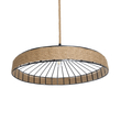 GloboStar® SAHARA 01416 Moντέρνο Κρεμαστό Φωτιστικό Καπέλο Μονόφωτο 1 x E27 IP20 Μαύρο Μέταλλο με Μπεζ Σχοινί - Μ80 x Π80 x Y25cm