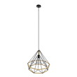GloboStar® FLUTED 01422 Vintage Κρεμαστό Φωτιστικό Πλέγμα Μονόφωτο 1 x E27 IP20 Μαύρο Μέταλλο με Μπεζ Σχοινί - Μ50 x Π50 x Y44cm