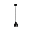 GloboStar® COOLIE 01477 Μοντέρνο Κρεμαστό Φωτιστικό Μονόφωτο Καμπάνα 1 x E27 IP20 Μαύρο & Ασημί Μέταλλο - Μ12.5 x Π12.5 x Υ11.5cm