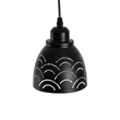 GloboStar® COOLIE 01482 Μοντέρνο Κρεμαστό Φωτιστικό Μονόφωτο Καμπάνα 1 x E27 IP20 Μαύρο & Ασημί Μέταλλο - Μ12.5 x Π12.5 x Υ11.5cm