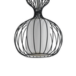 GloboStar® LILY 01560 Vintage Κρεμαστό Φωτιστικό Πλέγμα Μονόφωτο 1 x E27 IP20 Μαύρο Μέταλλο με Λευκό Ύφασμα - Μ25 x Π25 x Υ67cm