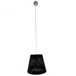 GloboStar® PLAYROOM 01563 Vintage Κρεμαστό Φωτιστικό Καπέλο Μονόφωτο 1 x E27 IP20 Μαύρο Rattan - Μ32 x Π32 x Υ27cm