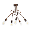GloboStar® PAULELI 01564 Μοντέρνο Φωτιστικό Οροφής Πλέγμα Πολύφωτο 5 x E27 IP20 Χάλκινο Μέταλλο - Μ80 x Π80 x Υ40cm