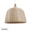 GloboStar® BAHAMAS 01570 Boho Κρεμαστό Φωτιστικό Καμπάνα Μονόφωτο 1 x E27 IP20 Μπεζ Ξύλο - Μ90 x Π90 x Y90cm