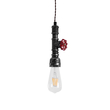 GloboStar® SPIGOT 01583 Vintage Κρεμαστό Φωτιστικό Ανάρτηση Μονόφωτο 1 x E27 IP20 Ασημί & Κόκκινο Μέταλλο - Μ5 x Π5 x Y20cm