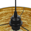 GloboStar® ACCADEMIA 01584 Μοντέρνο Κρεμαστό Φωτιστικό Καπέλο Μονόφωτο 1 x E27 IP20 Μαύρο & Χρυσό Μέταλλο - Μ35 x Π35 x Y25cm