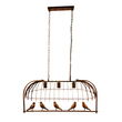 GloboStar® NEST 01648 Vintage Κρεμαστό Φωτιστικό Φιγούρα Τρίφωτο 3 x E27 IP20 Χάλκινο Μέταλλο με Πράσινο Πλαστικό - Μ85.5 x Π37.5 x Y38cm