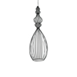 GloboStar® LILY 01561 Vintage Κρεμαστό Φωτιστικό Πλέγμα Μονόφωτο 1 x E27 IP20 Μαύρο Μέταλλο με Λευκό Ύφασμα - Μ90 x Π90 x Υ20cm