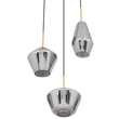 GloboStar® AMARIS 00976 Μοντέρνο Κρεμαστό Φωτιστικό Ανάρτηση Τρίφωτο 3 x E27 IP20 Χρυσό Μέταλλο με Ασημί Γυαλί - Μ50 x Π50 x Y30cm