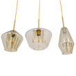 GloboStar® AMARIS 00977 Μοντέρνο Κρεμαστό Φωτιστικό Ανάρτηση Τρίφωτο 3 x E27 IP20 Χρυσό Μέταλλο με Μελί Γυαλί - Μ75 x Π30 x Υ30cm