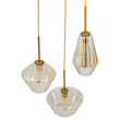 GloboStar® AMARIS 00978 Μοντέρνο Κρεμαστό Φωτιστικό Ανάρτηση Τρίφωτο 3 x E27 IP20 Χρυσό Μέταλλο με Μελί Γυαλί - Μ50 x Π50 x Y30cm