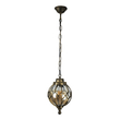 GloboStar® ETOILE 00988 Vintage Κρεμαστό Φωτιστικό Μπάλα Μονόφωτο 1 x E27 IP20 Μπρούτζινο Μέταλλο με Μελί Γυαλί - Μ18 x Π18 x Y27cm
