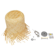 GloboStar® HAWAII 01103 Boho Κρεμαστό Φωτιστικό Καμπάνα Μονόφωτο 1 x E27 IP20 Μπέζ Ξύλο - Μ40 x Π40 x Y43cm