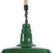 GloboStar® CRANE 01408 Vintage Κρεμαστό Φωτιστικό Μονόφωτο Καμπάνα 1 x E27 IP20 Πράσινο & Λευκό Μέταλλο με Μπεζ Σχοινί - Μ36 x Π36 x Y31cm