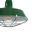 GloboStar® CRANE 01408 Vintage Κρεμαστό Φωτιστικό Μονόφωτο Καμπάνα 1 x E27 IP20 Πράσινο & Λευκό Μέταλλο με Μπεζ Σχοινί - Μ36 x Π36 x Y31cm