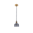GloboStar® SEGRETO 01449 Vintage Κρεμαστό Φωτιστικό Μονόφωτο Καμπάνα 1 x E27 IP20 Μαύρο Γυαλί με Χρυσό Μέταλλο - Μ14 x Π14 x Υ18cm